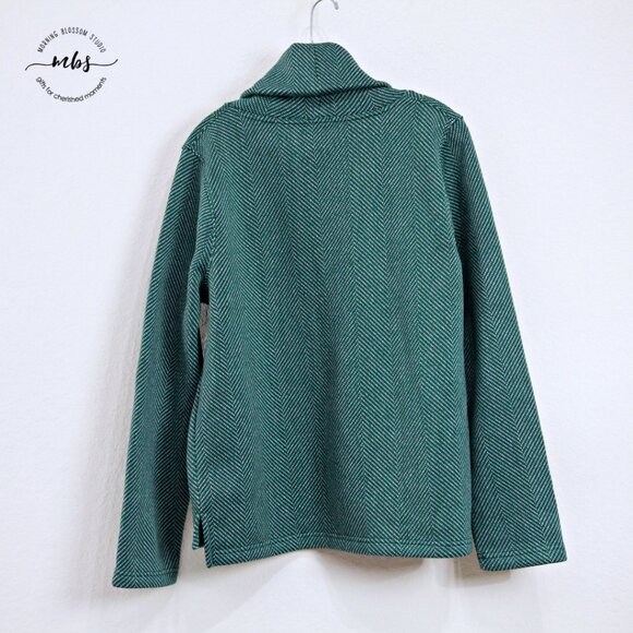 NWOT J. Crew Factory Long Sleeve Funnel Neck Sweatshirt Green Women XL - Picture 3 of 8